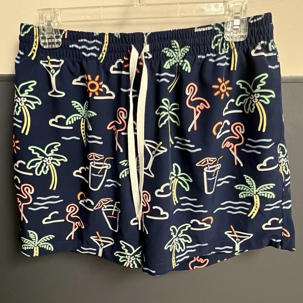 Chubbies The Neon Lights Classic Swim Trunks Sz L Large Shorts Lined 5.5